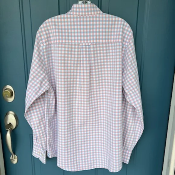 TOMMY BAHAMA BLUE RED PLAID BUTTON DOWN LONG SLEEVE SHIRT SIZE MEDIUM - Picture 2 of 15